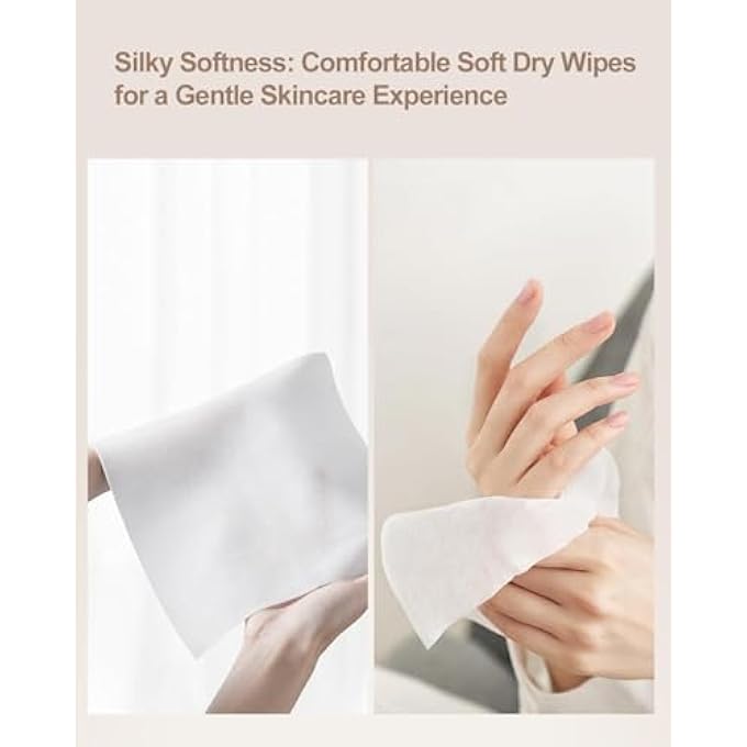 KASTWAVE FACE TOWEL COTTON FACIAL TISSUES, EXTRA SOFT THICK DISPOSABLE DRY WIPES, WET AND DRY FACE TOWELS FOR MAKEUP REMOVE, BABY, CLEANSING, SKINCARE (3 PACK=180COUNT) - Image 3